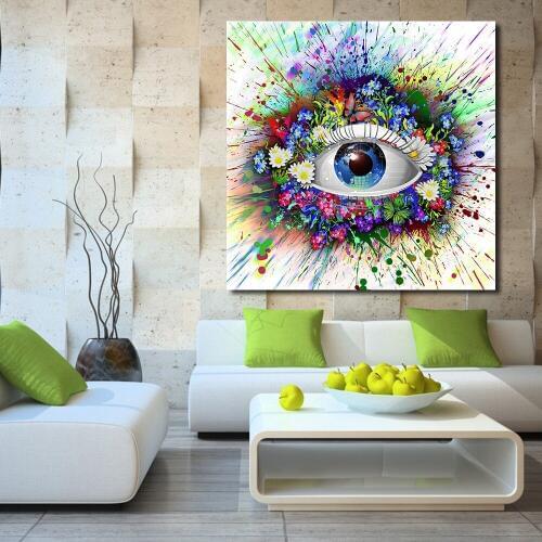 JQHYART The Flowers To The Eyes Oil Painting Wall Art Canvas Decorative Living Room Painting Wall Painting Picture No Frame