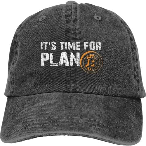 Pure Color Dad Hats Its Time For Plan B Womens Hat Sun Visor Baseball Caps Bitcoin Cryptocurrency Miners Meme Peaked Cap