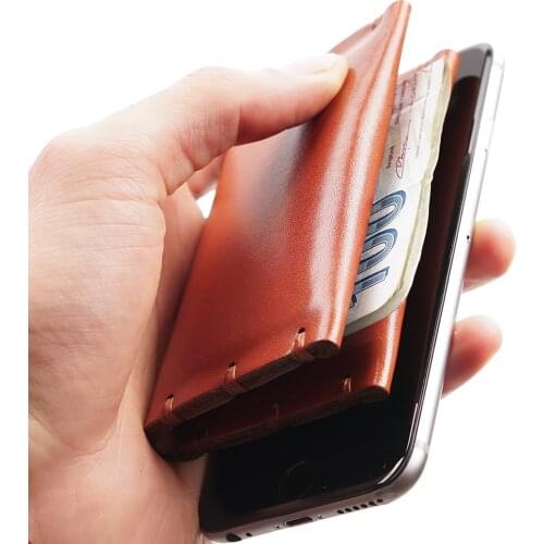 Genuine Leather Handmade Luxury Small and Slim Palm Wallet / Card Holder for Men and Women – Tan