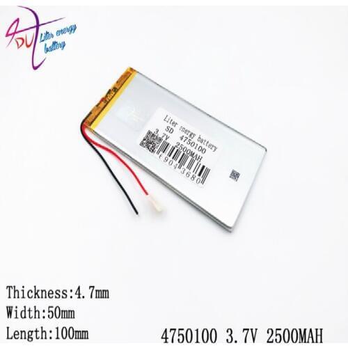 Liter energy battery 4750100 3.7V 2500mAh 4550100 (polymer lithium ion ) Li-ion for DIY Mp3 MP4 MP5 GPS e-book