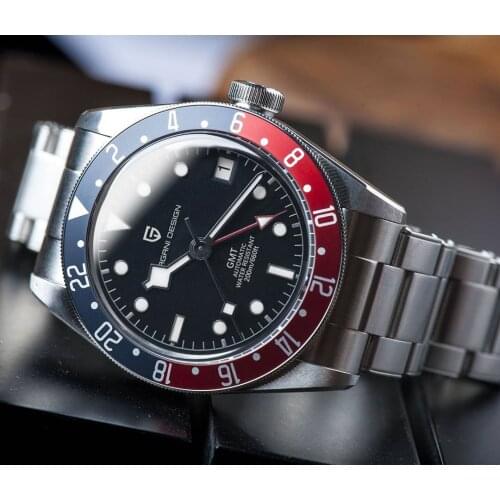 PAGANI DESIGN GMT Mechanical WristWatch men Luxury Automatic Watch for men Sapphire glass Stainless steel 200M Dive Reloj Hombre