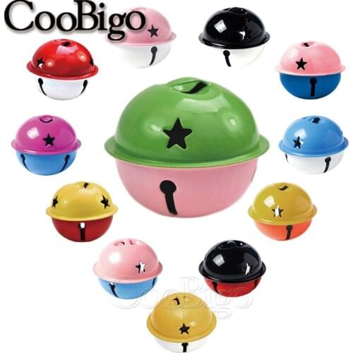 2 Pcs Metal Cute Bell Chimes Big Jingle Bells for Crafts Pet Cat Collar Christmas Tree Decoration DIY Gift Keychain Accessories