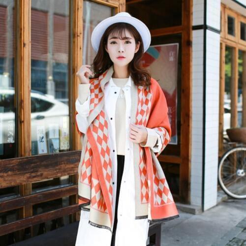 Mingjiebihuo new fashion Autumn winter comfortable tassel long scarf wild warm plaid women girls cute thick scarf