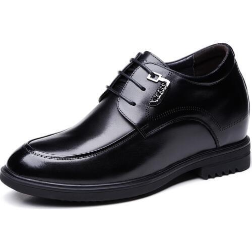 Fashion Extra Genuine Leather Height Increasing Elevator Formal Dress Wedding Shoes with Hidden Insert Get Taller 9CM for Men