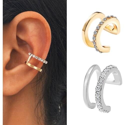 Fashion Punk Rock Geometric Ear Cuff for Women Vintage Silver Color Unisex Cuff Clip Earrings Without Piercing Statement Bohemia