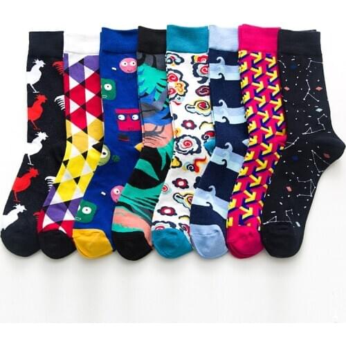 Chicken 2020 Fashion Style Socks Short Geometry Pattern Funny Cotton Socks Women Winter Warm Men Unisex Happy Socks Female