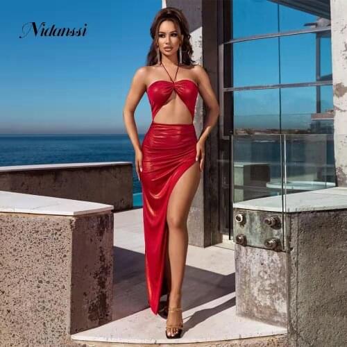 NIDANSSI Red Summer Dresses