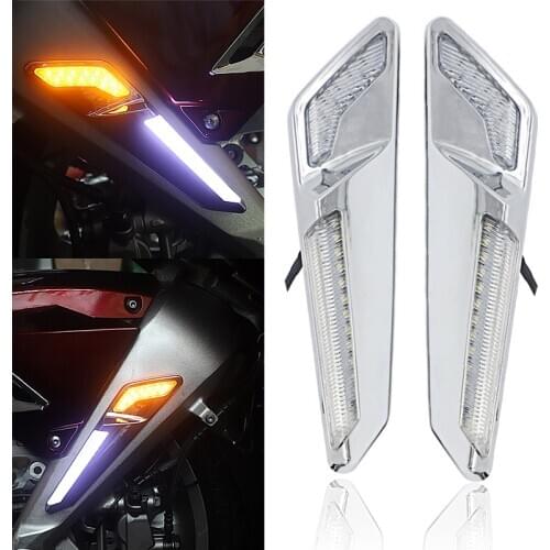 New Motorcycle Chrome Or Black LED Front Fork Navigation Light For Honda Goldwing 1800 F6B GL1800 2018 2019 2020 2021