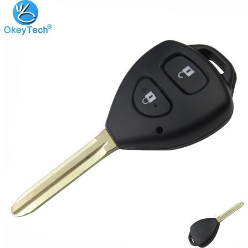 OkeyTech for Toyota Corolla RAV4 Key Shell 2/3/4 Button TOY43 Blade Remote Key Fob Cover Case for Camry Alphard Prado Vios Yaris