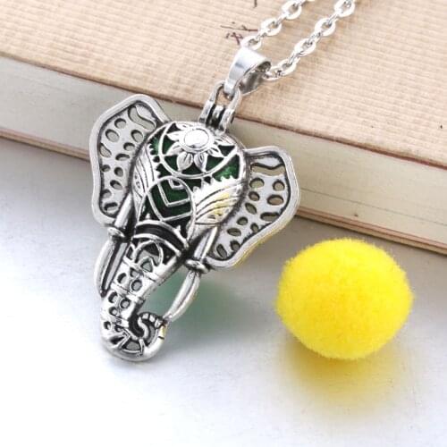 Elephant Aroma Diffuser Necklace Vintage Magnet Lockets Pendant Perfume Essential Oil Aromatherapy Necklace With Pads 041019