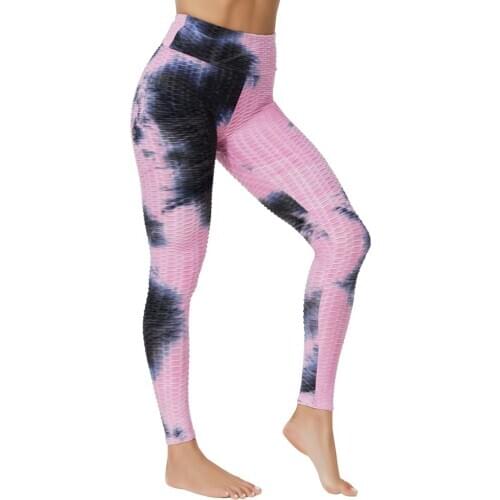 High Waist Sexy Push Up Women Jacquard Leggings Fashion Tie Dye Sport Fitness Jeggings Casual Anti Cellulite Gym Workout Pants