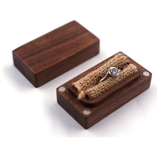 Customized DIY LOGO Wood Engagement Ring Box Bearer Custom Name Date Decor Personalized Wedding Jewelry Holder Packaging Boxes