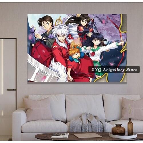 Inuyasha Anime Poster Japan Manga Art Print Poster Cosplay For Home Room Door Wall Decor Modular Canvas Pictures