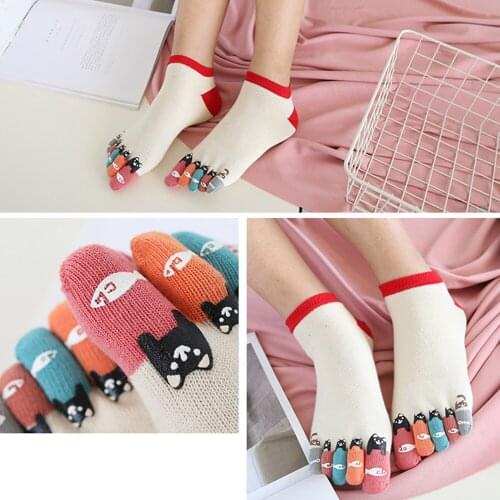 Casual Animal Thick Socks 2021 New Women Colorful Toe Socks Five Finger Socks Cotton Funny Socks Cotton