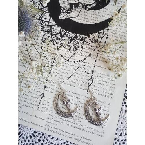 Bird-shaped Skull Pendant Moon Earrings/bird Bone Earrings Jewelry Ladies Earrings