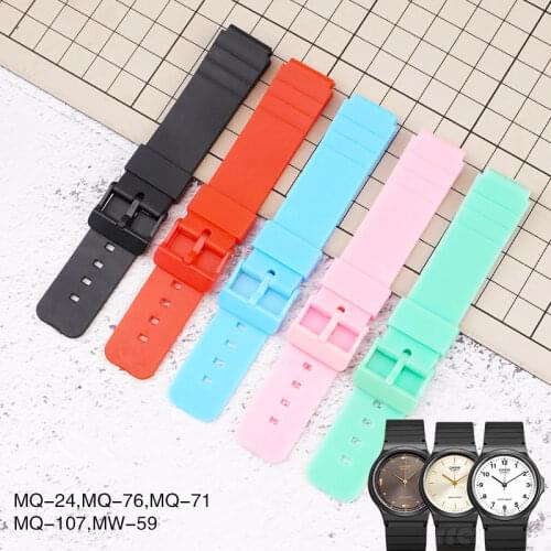 For Casio MQ-24 mq24 MW-240 Sports Watch Strap Wristband Replacement 16mm TPU Waterproof Watch Bracelet Belt Accessories