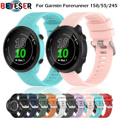 Quick Release 20mm Official style Sports Silicone Strap For Garmin Forerunner 55 158 Wrist Band 245 245M 645 Bracelet Watchband