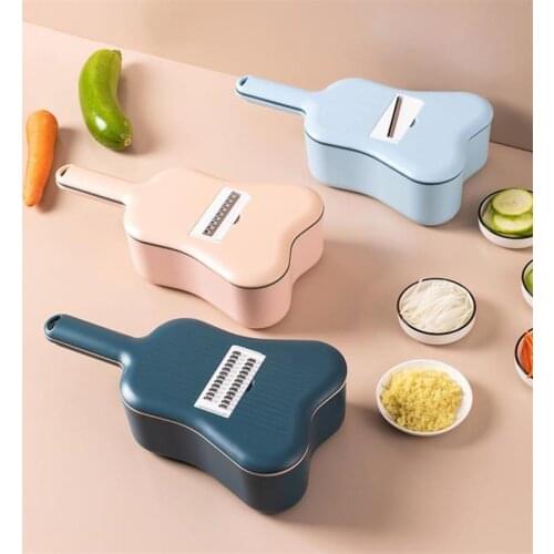 Kitchen Manual Vegetable Fruit Cutter Slicer Fashion Ukulele Multi Slicer With Drain Basket Shredder Grater Slicer Free Peeler
