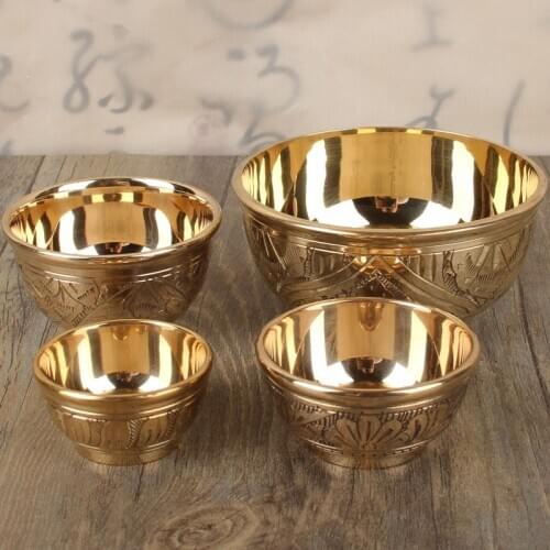 Pure Copper Liqueur Shot Glass Creative Wedding Wine Cup Copper Milk Tea Cups Bronze Golden Buddhist Bowl Homes Gift Decorative