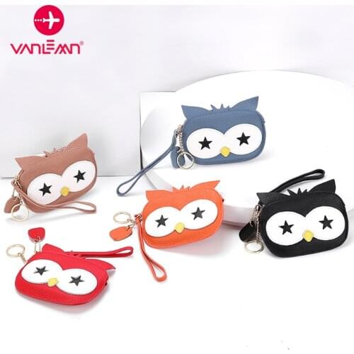 Genuine Leather Cute Wallet Women Coin Purse Female Mini Keychain Wallet For Girls Teenager Cartoon Fashion Short Change Purse