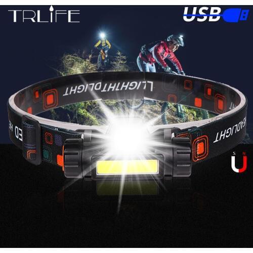 LED Bicycle Headlight 2light mode USB Rechargeable COB Headlamp with magnet Ride lamp Waterproof Bike light Cycling lighting