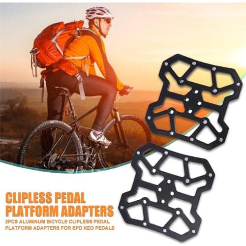 Bike Clipless Pedal Platform Adapters Durable Clipless Pedal Classic Delicate Aluminum SPD KEO Bicycle Clipless Pedal Platform A