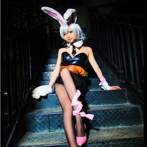 Riven Bunny girl Cosplay Costume LOL Cosplay Costume Women Jumpsuit for Halloween Party