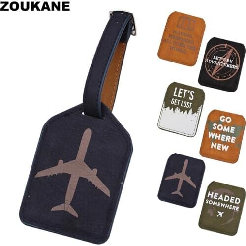 Zoukane Bag Suitcases Luggage Tag identifier Airplane Compass Lets go travel Travel Accessories Luggage Label Tag Discount LT02