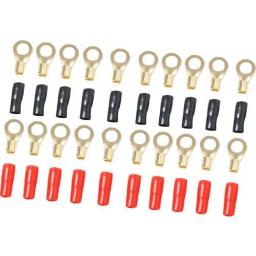 10 Pairs 8 AWG Gauge Ring Terminals Wire Connector Kit Positive+Negative