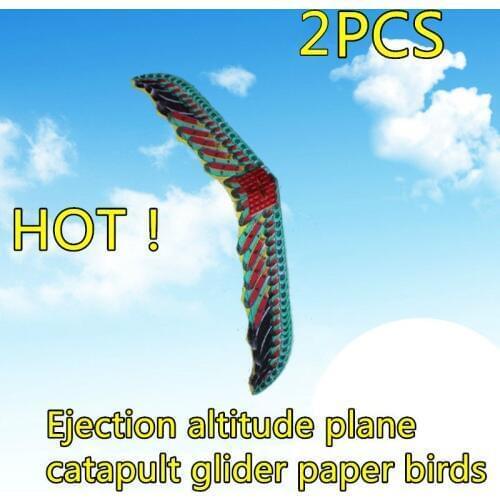 2 Set Ejection Altitude Airplane Catapult Glider Paper Birds Educational Diy Assembly Model Toys For Children The Best Gift