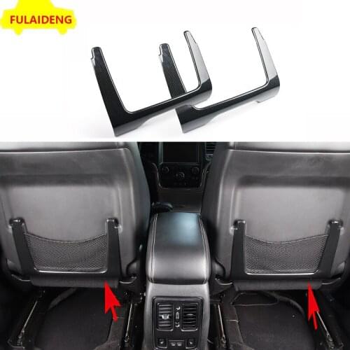 2pcs For Jeep Grand Cherokee 2014-2018 Carbon Fiber ABS Matte Car Seat Back Net Pocket Frame cover trim Car Styling Accessories