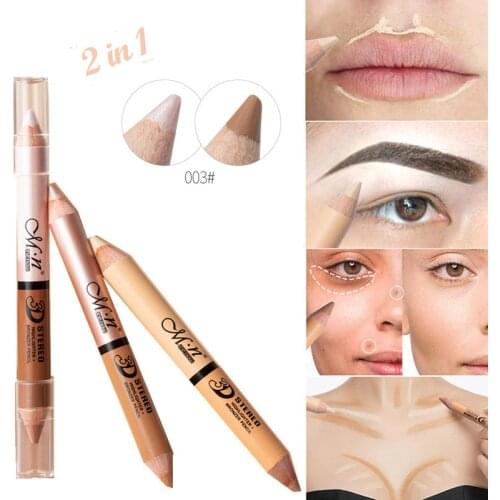 2 In 1 Bronzer Highlighter Pencil 3D Concealer Pen Multi Effect Double Head Waterproof Eyeshadow Make Up Pencil Cosmetics