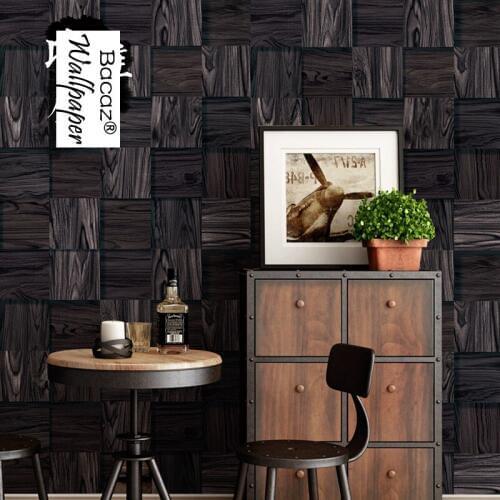 3d papel parede Vintage vinyl Lattice 3d wood wallpaper roll for bedroom TV background 3d wall paper for cafe wallcoverings