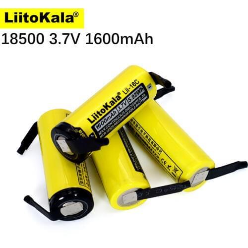 New LiitoKala Lii-16C 18500 1600mAh 3.7 V rechargeable battery Recarregavel lithium ion battery for LED flashlight+DIY Nickel