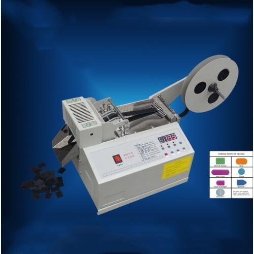 Automatic computer control weaving belt cutting machine Fillet/Chamfer magic tape ,zipper,magic tape cutting machine