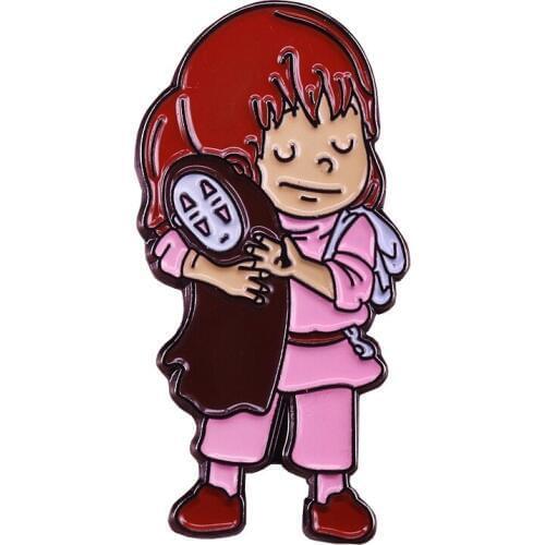 Chihiro and no face enamel pin Spirited Away badge cute cartoon anime brooch best friends gift
