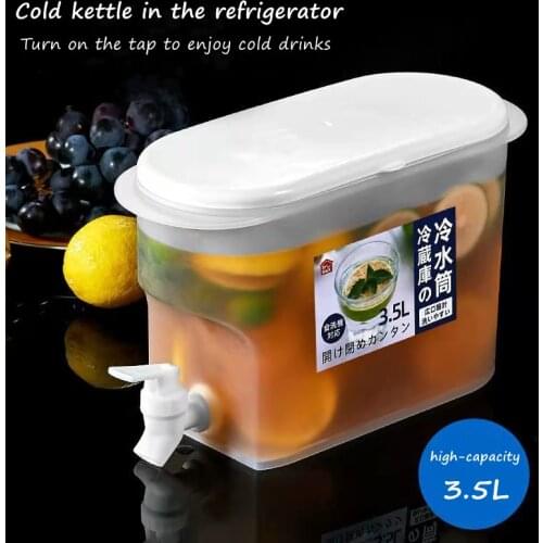 Household Refrigerator Cold Water Bottle with Faucet Large Capacity Summer Cool Water Bucket Cold Bubble Bottle Ice Water Bucket
