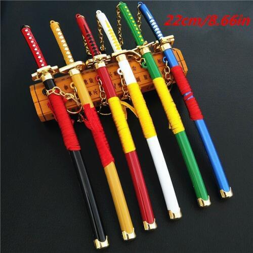 Anime Naruto One Piece Scabbard Sasuke Grassy Sword Model Pendant Cosplay Props Toy 22CM For Anime Fans Nice Gifts
