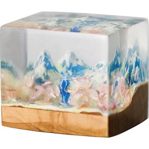 Handmade Customize Image Photo Portrait Chinese English Name Wooden Seals Backlit Resin Name Stamp Seal Students Friend DIY Gift