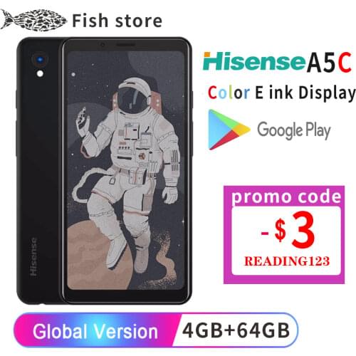Google Play Hisense A5C Android 9.0 Smart Phone Muilt-Language Color Eink Display Protect eye Ebook Reader Kindle yota facenote