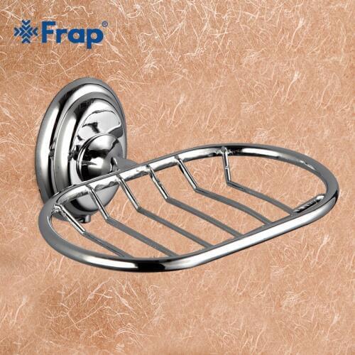 Frap 1 set Chrome Wall Mounted Chrome Bathroom Accessories Glass Soap Dishes Soap Holder Soap Case Home Decoration F1502-1