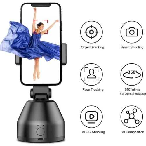 360 Rotation Face Tracking Selfie Stick Tripod All-in-one Object Tracking Holder Camera Gimbal For Photo Vlog Live Video Record