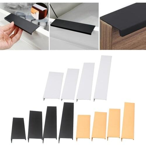 80-200mm Simple Hidden Cabinet Handles Fashion Cupboard Closet Drawer Knobs Bathroom Living Room Furniture Handle Hardware Accs