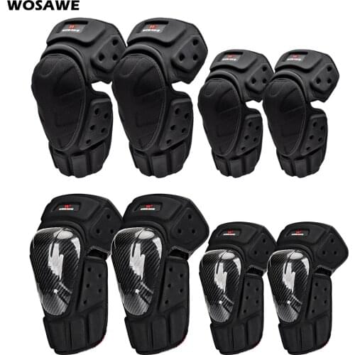 WOSAWE Adjustable Knee Protector Motorcycle Motocross Riding Cycling Skating Ski Knee Pads Kneepads Black Brace Support