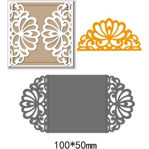 Making Scrapbook Greeting Card Decor Lace Hollow Frame Metal Cutting Dies Stencil Frame Embossing Template DIY 100*50mm