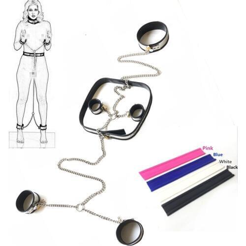 Adjustable stainless steel Chastity Belt Curve Waist metal bdsm bondage collar handcuff ankles slave restraint SM erotic Sex toy