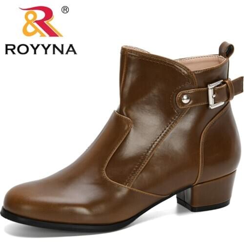 ROYYNA 2020 New Designers Woman Ankle Boots Motorcycle Boots Female Autumn Winter Shoes Outdoor High Top Botas Mujer Comfortable