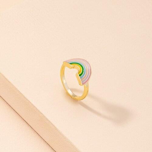 Cute RaInbow Mushroom Rings for Women Girl Enemal Cartoon Knuckle Midi Finger Ring anillos Love Jewelry Birthday Gift