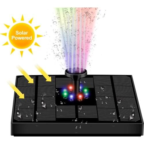 LED Floating Solar Fountain Garden Water Fountain Pool Pond Decoration Solar Panel Powered Fountain Water Pump Garden Decoration