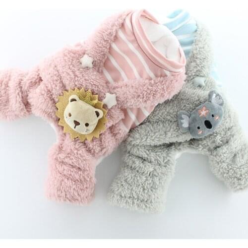 Four Leg Warm Dog Jumpsuit Winter Pet Clothes Dog Overalls Coat Outfit Puppy Costume Small Dog Clothing Garment Pants Apparel XS